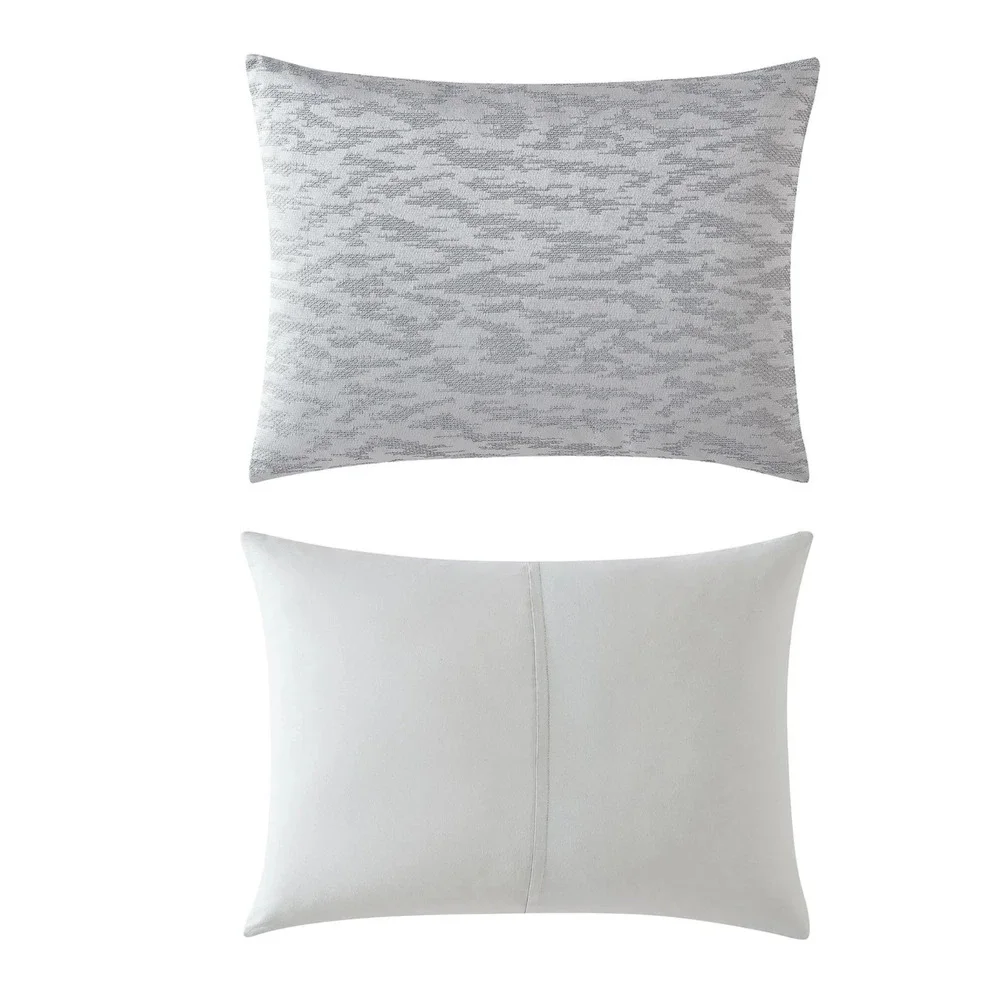Vera Wang - King Duvet Cover Set Textured Illusion Gray Luxe Bedding NEW